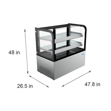 Koolmore Refrigerated Bakery Display Case for Cakes, Pies, and Pastries, 48” Stainless Steel Frame CDHF-14C